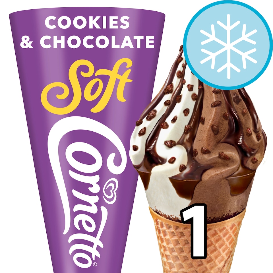 image 1 of Cornetto Soft Cookie and Chocolate Ice Cream 140ml