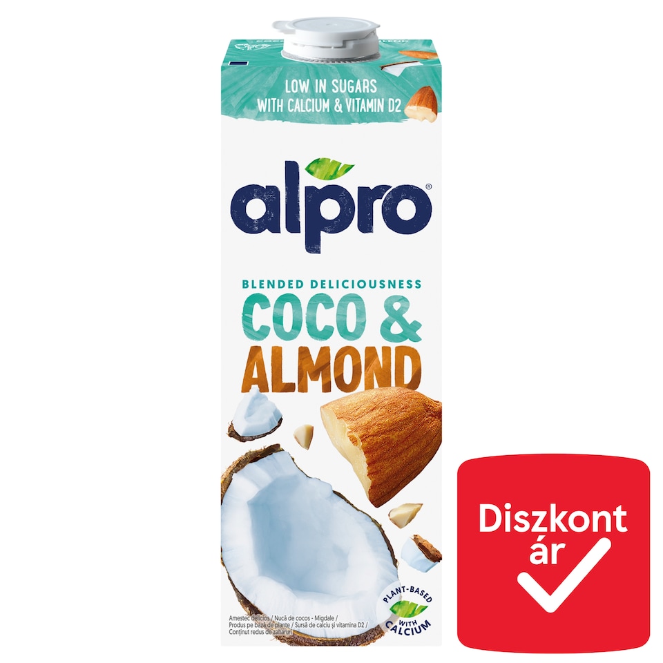 Alpro zsírszegény kókuszos-mandulás ital hozzáadott kalciummal és vitaminokkal 1 l  1. kép