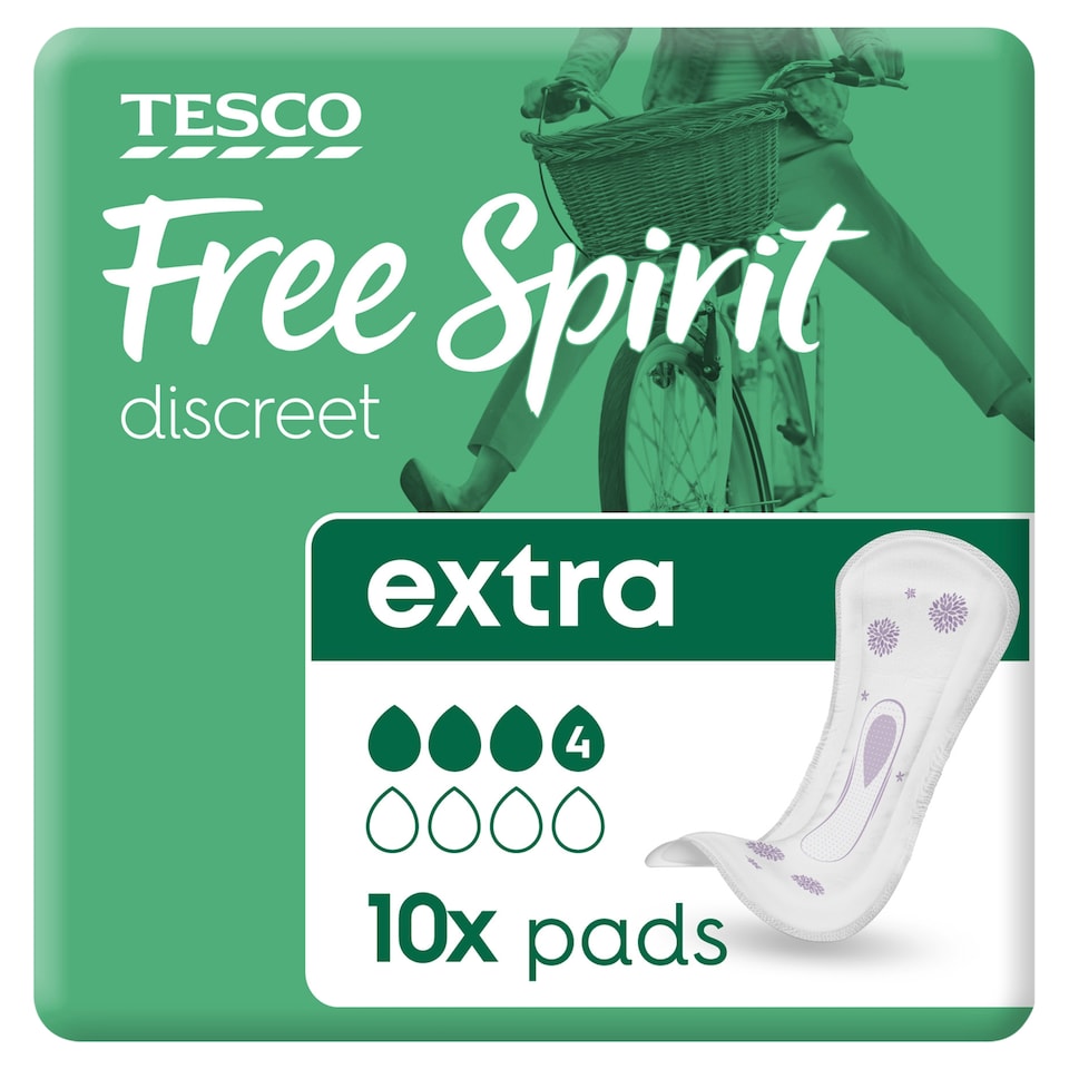 image 1 of Tesco Free Spirit Extra Pads 10 Pack