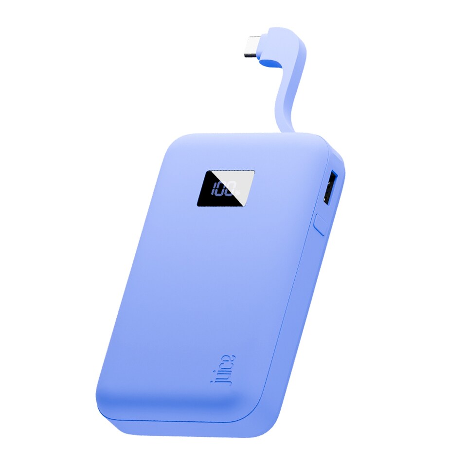 image 1 of JUICE 2 POWERBANK BLUE WITH INTEGRATED CABLE