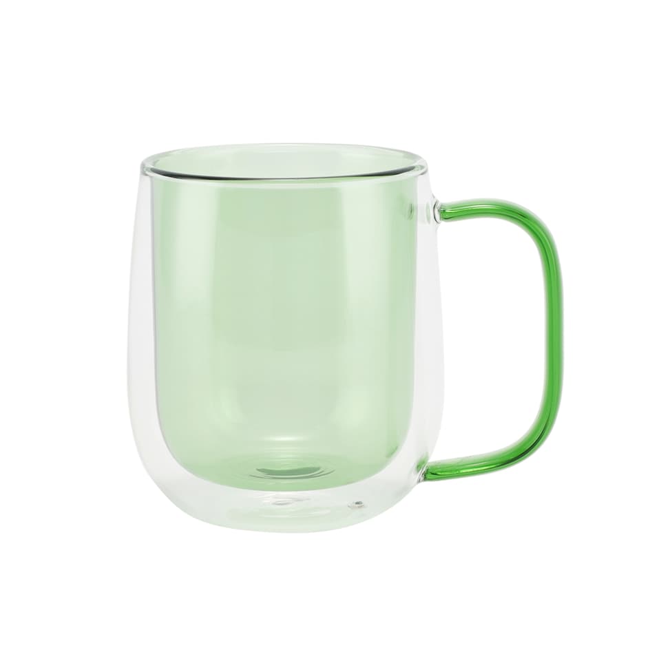  F&F Home Double Walled Green Glass Mug