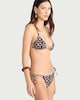 image 2 of F&F Tie-Dye Print Tie Side High Leg Bikini Bottoms in Chocolate
