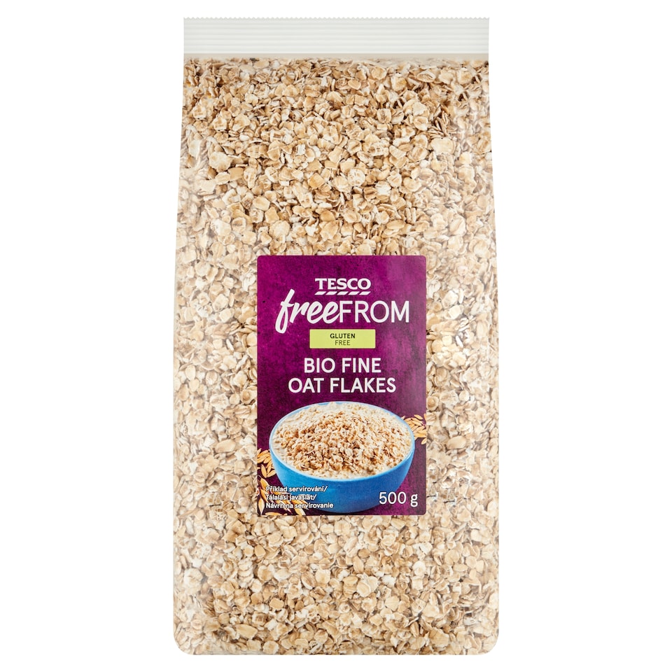 Tesco Free From Bio bezlepkové ovesné vločky drcené 500g