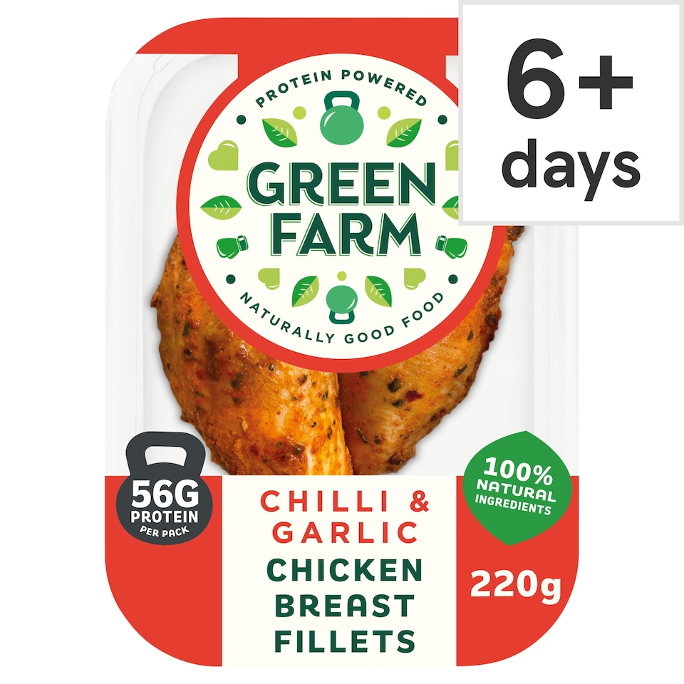 Green Farm Chilli And Garlic Chicken Breast Fillets 2 Pack 220G