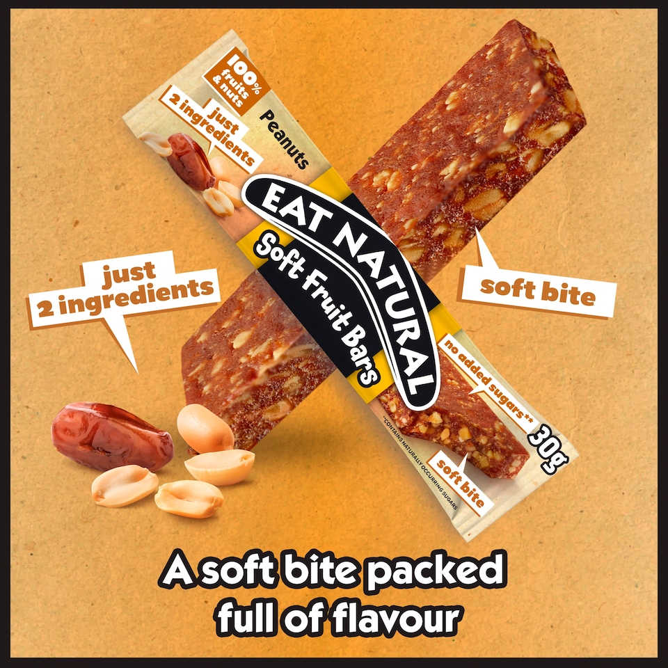 image 1 of Eat Natural Soft Fruit Bars Peanut 4 x 30g