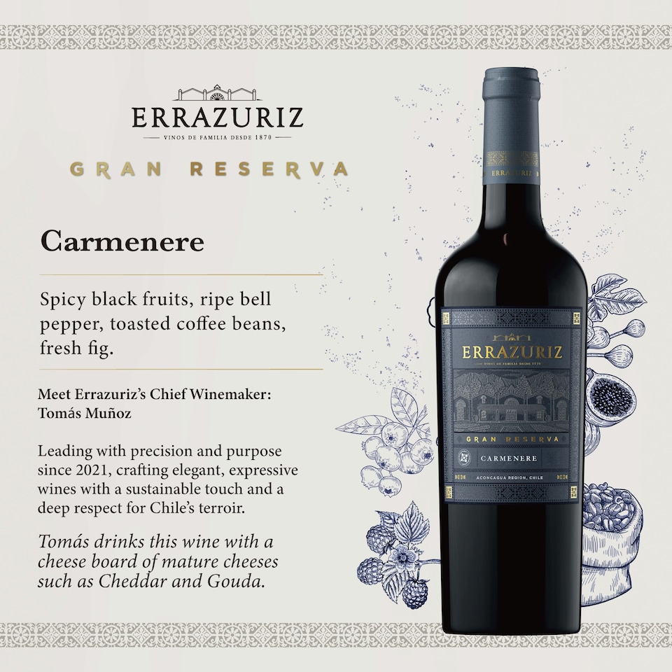 image 1 of Errazuriz Gran Reserva Carmenere 75cl