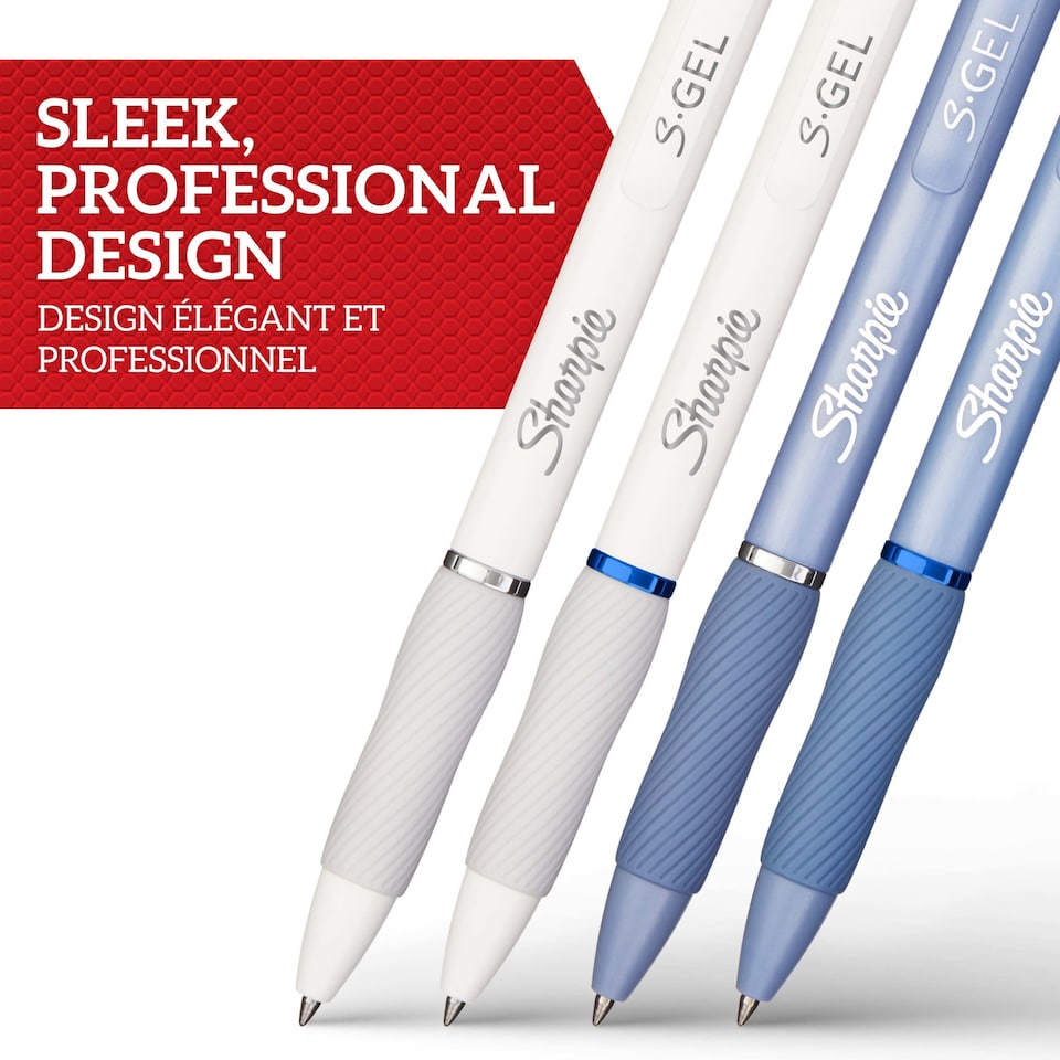 image 1 of Sharpie S Gel Pens 4 Pack White & Blue