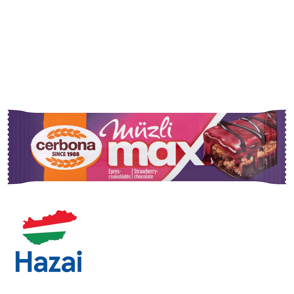 Cerbona Müzli Max epres-csokoládés müzliszelet 30 g  1. kép