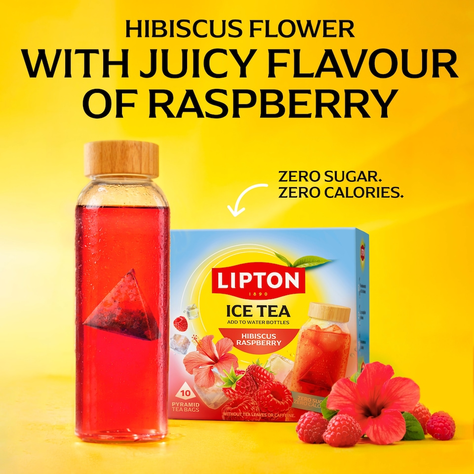image 1 of LIPTON Ice Tea Hibiscus Raspberry 10 Tea Bags 35g
