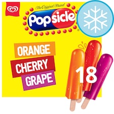 Popsicle Orange, Cherry & Grape Flavour Water Ices 18 x 48ml