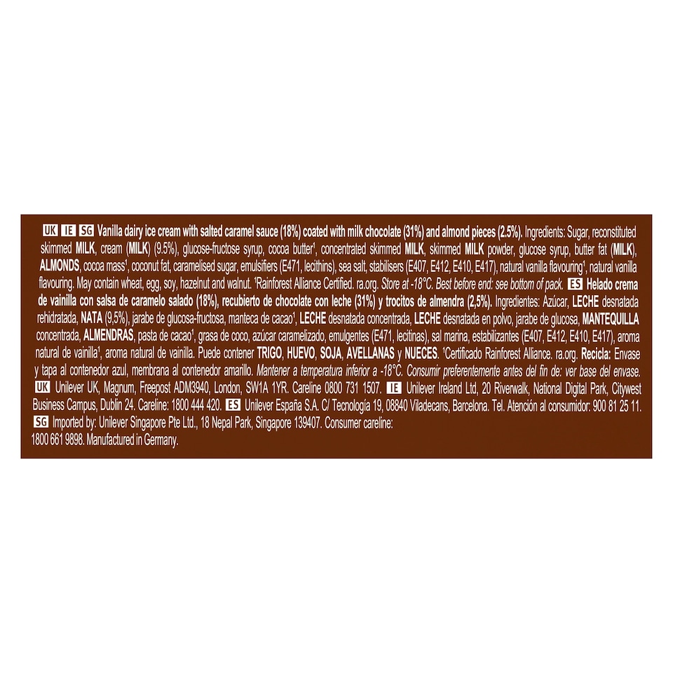 image 1 of MAGNUM BON BON SALTED CARAMEL & ALMOND ICE CREAM BITES X12 204ML