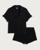 image 4 of F&F 2-Piece Frill Trim Pyjama Set in Black
