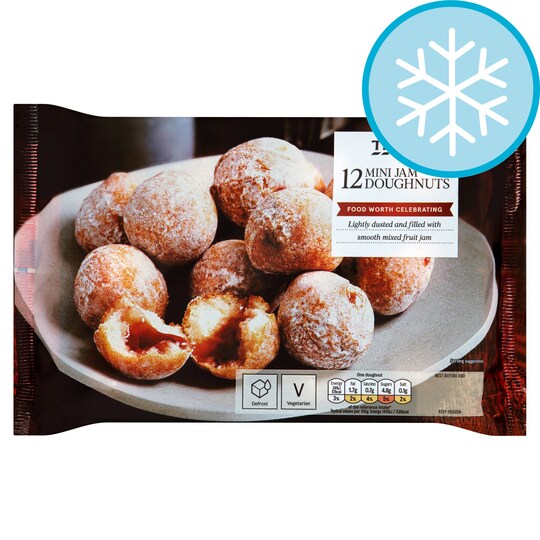 Tesco 12 Mini Jam Doughnuts 144g Tesco Groceries