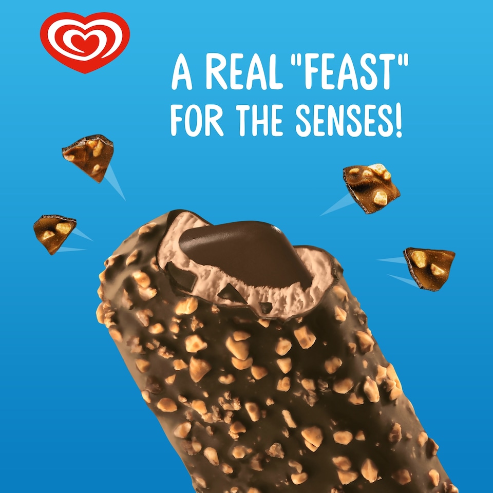 image 1 of Wall's Feast Chocolate Ice Cream Sticks 4x90ml