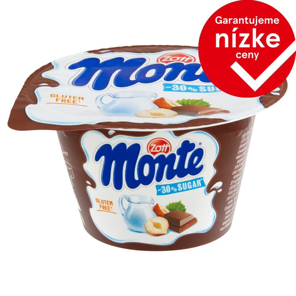Zott Monte Milk Chocolate Dessert with Hazelnuts -30% Less Sugar 150 g