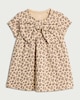 image 1 of F&F Baby Cotton Rich Leopard Print Bow Dress in Tobacco