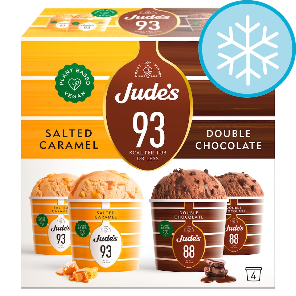 Jude's Plant-Based Salted Caramel & Chocolate Ice Cream 4X85ml