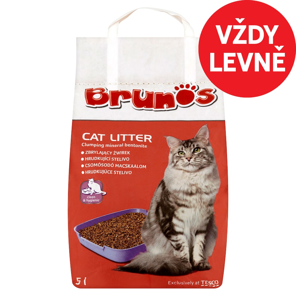 Brunos Hrudkující stelivo pro kočky 5l