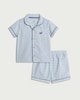 image 1 of F&F Baby 2-Piece Pure Cotton Gingham Shirt and Shorts Pyjama Set in Blue