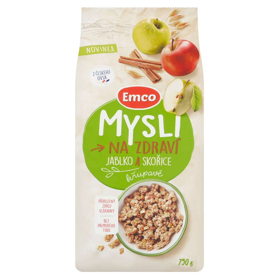 Emco Mysli na Zdraví Křupavé jablko a skořice 750g