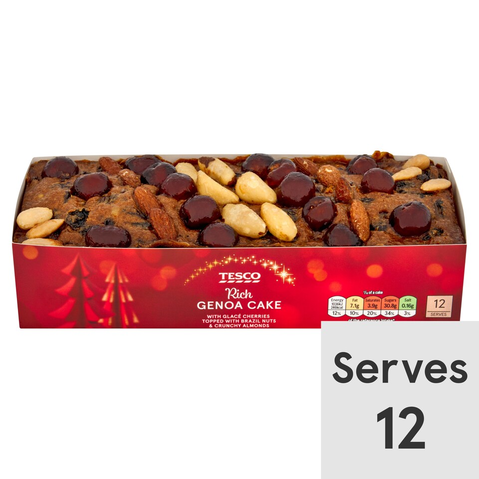 Tesco Cherry Genoa Cake 800G