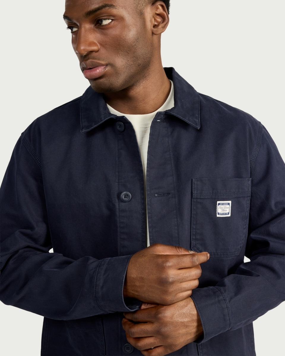image 1 of RDA Pure Cotton Button Up Worker Shirt in Navy