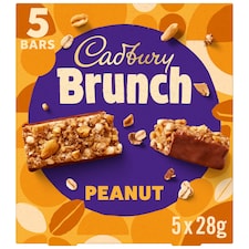 Cadbury Brunch Peanut Wholegrain Cereal Bars 5 x 28g