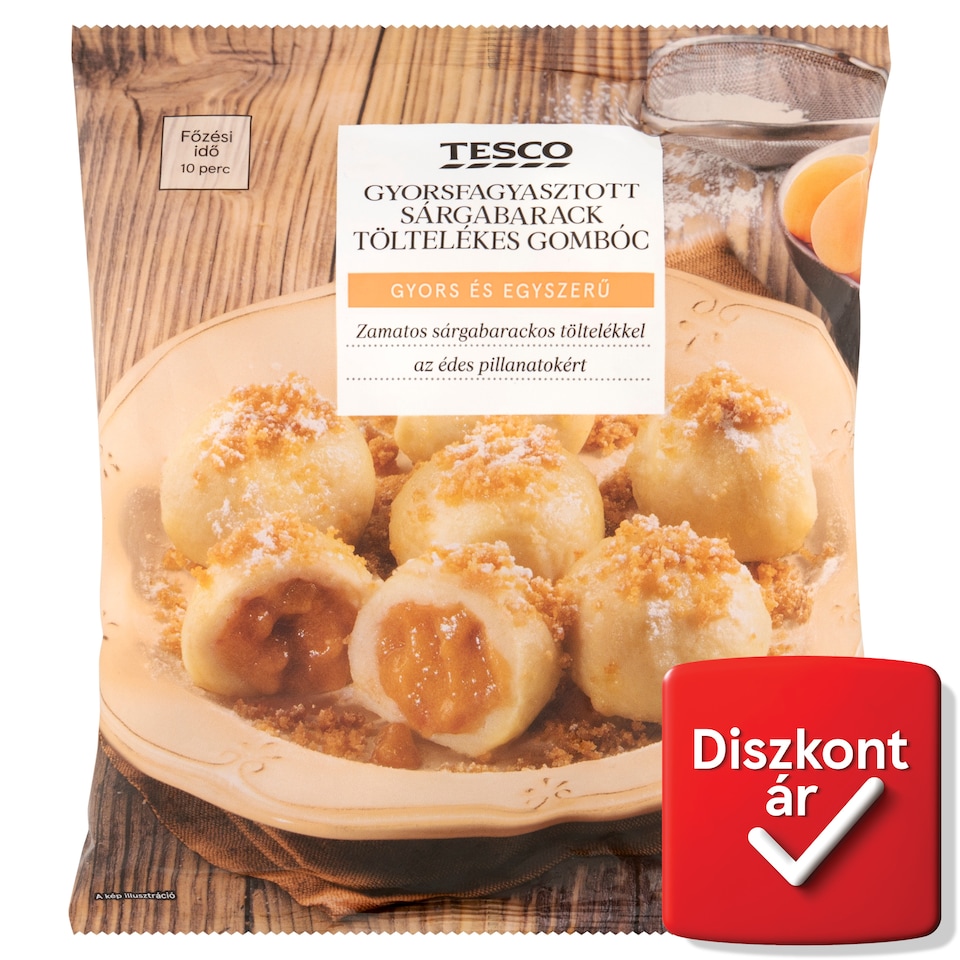 Tesco gyorsfagyasztott sárgabarack töltelékes gombóc 600 g