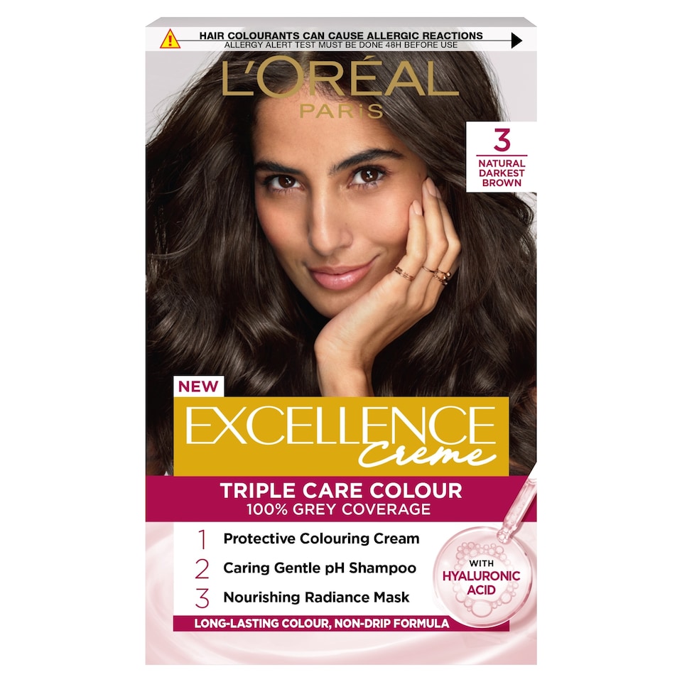 image 1 of L'Oreal Paris Excellence Creme Permanent Hair Dye - Natural Darkest Brown 3