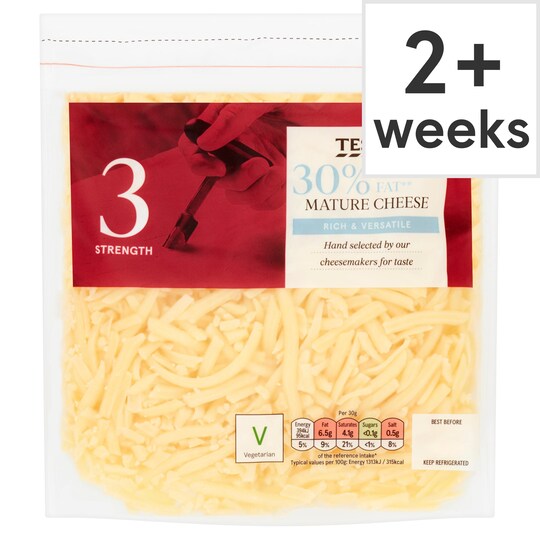 Tesco Grated 30 Reduced Fat Mature Cheese 250G Tesco Groceries