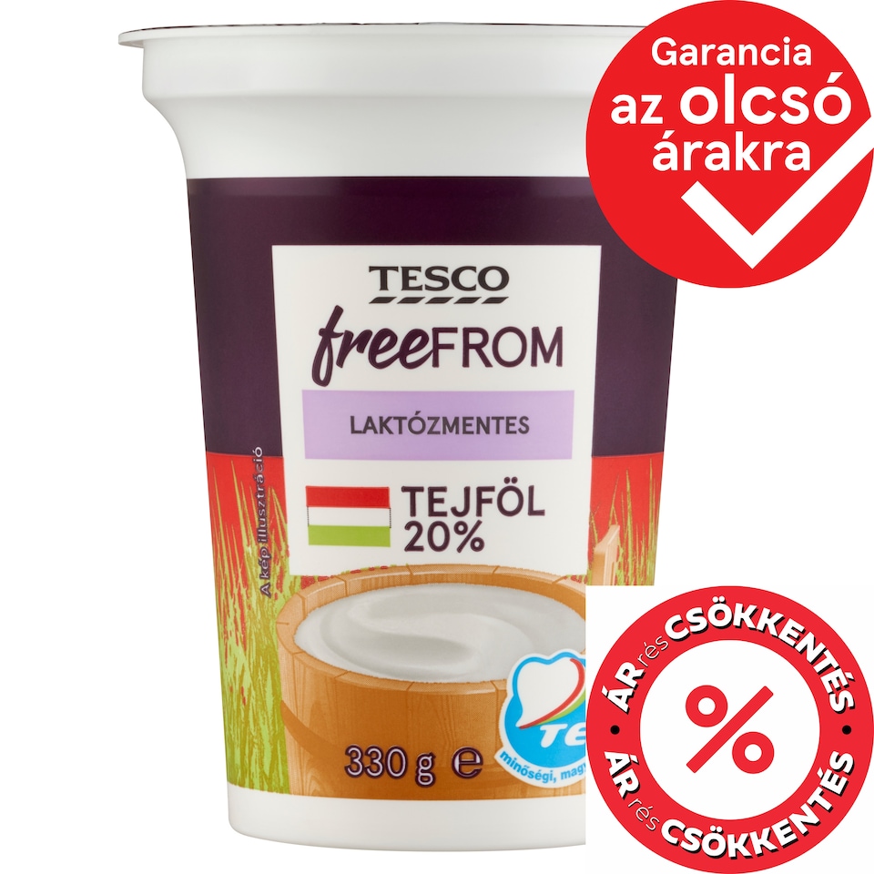 Tesco Free From laktózmentes tejföl 20% 330 g