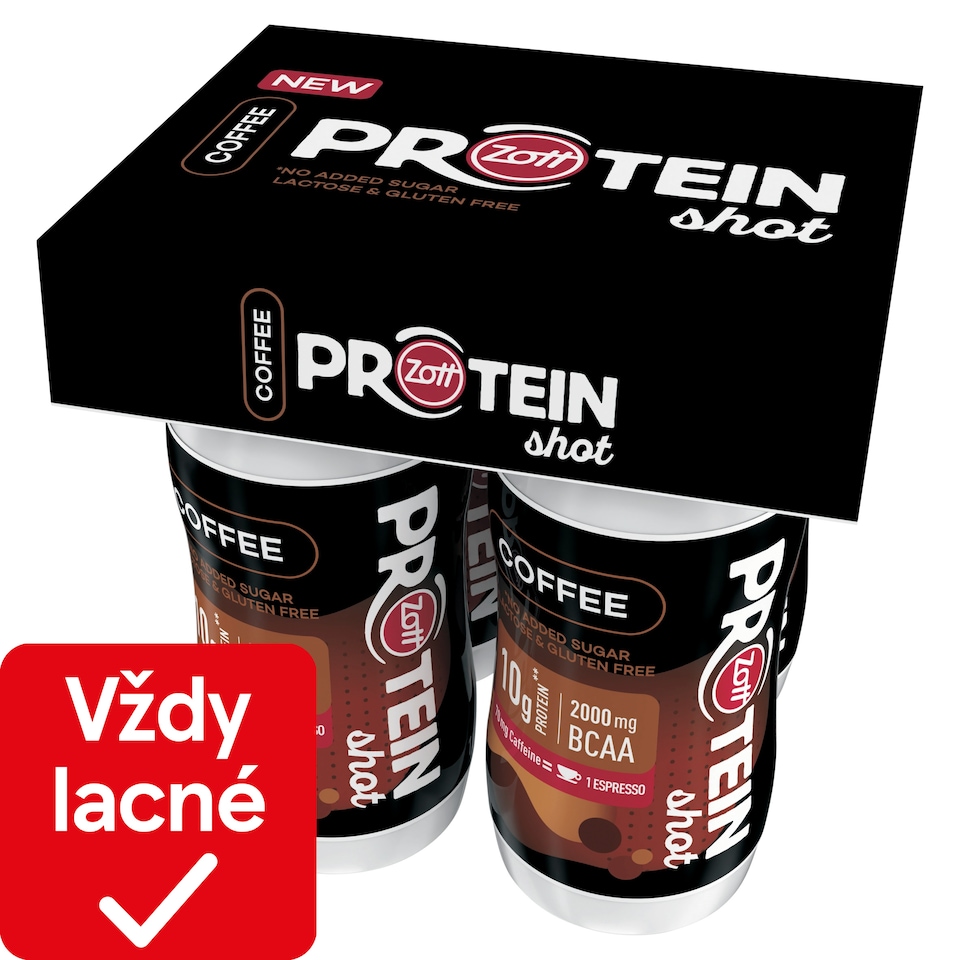 Zott Protein Coffee Shot mliečny nápoj s kávovým extraktom 4 x 100 ml