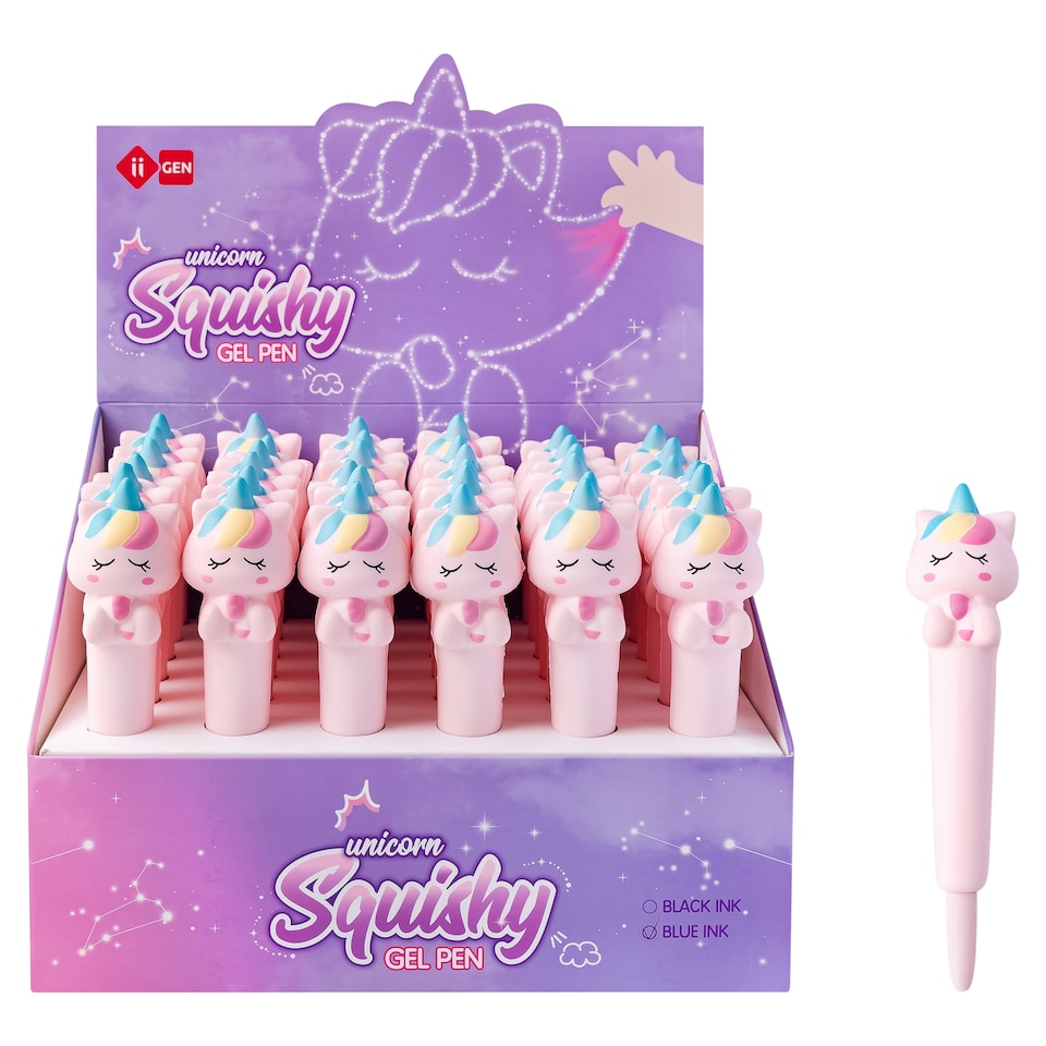 Squishy Unicorn Blue Gel Pen 0,5 mm