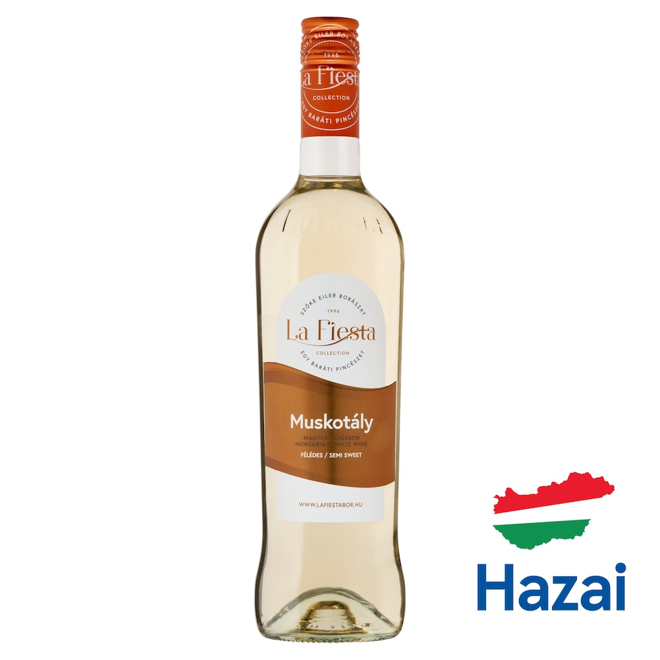 La Fiesta Duna-Tisza közi Muskotály félédes magyar fehérbor 10,5% 750 ml 1. kép