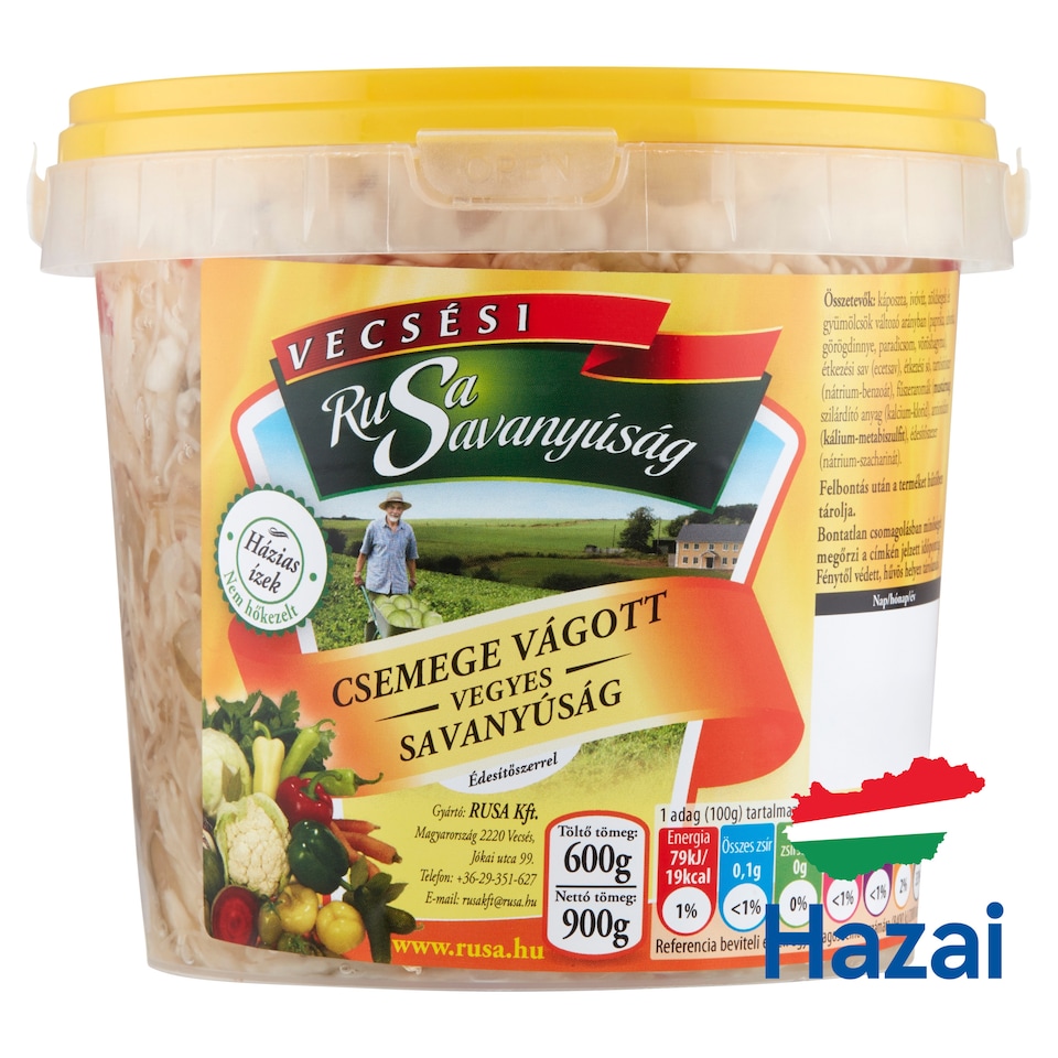 Rusa Savanyúság csemege vágott vegyes savanyúság édesítőszerrel 900 g