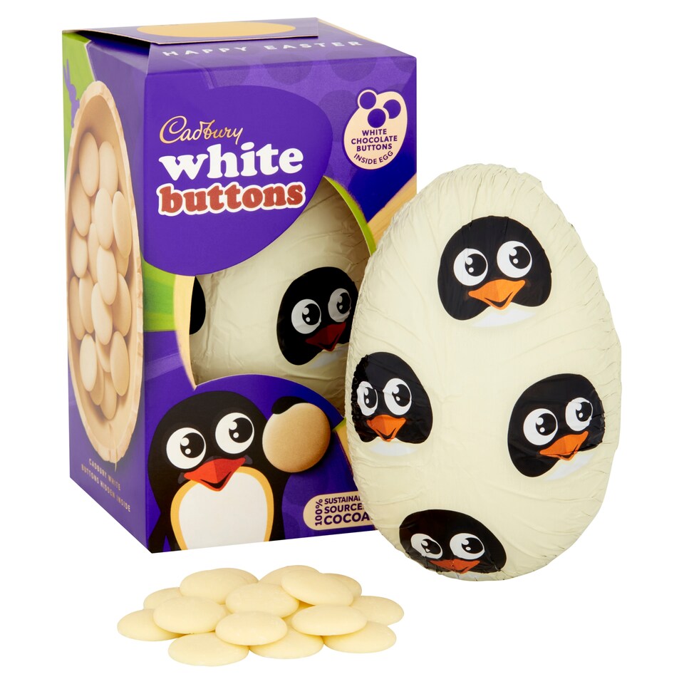 image 1 of Cadbury Easter Egg White Chocolate And Buttons 98G