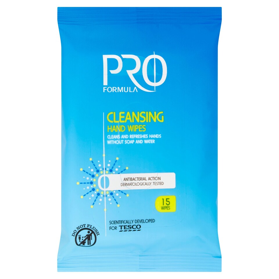 Tesco Pro Formula Anti Bacterial Handwipes X15