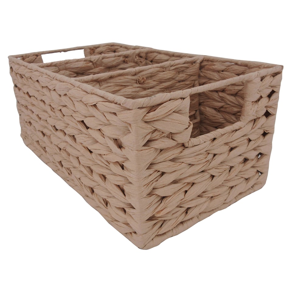 image 1 of F&F Home Natural 3 Section Storage Basket 