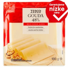 Tesco Gouda 48% plátky 100 g