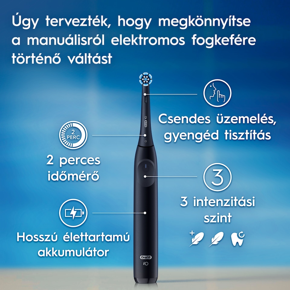 Oral-B iO 2 Elektromos Fogkefe, Éjfekete  1. kép