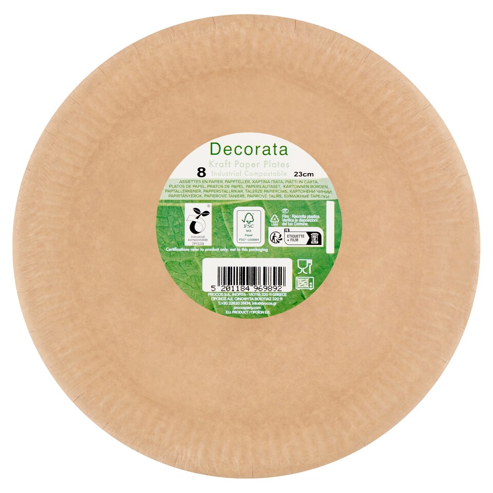 Decorata Papírové talíře 23 cm 8 ks
