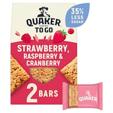 Quaker Porridge To Go Strawberry Raspberry & Cranberry Bars 2X55G
