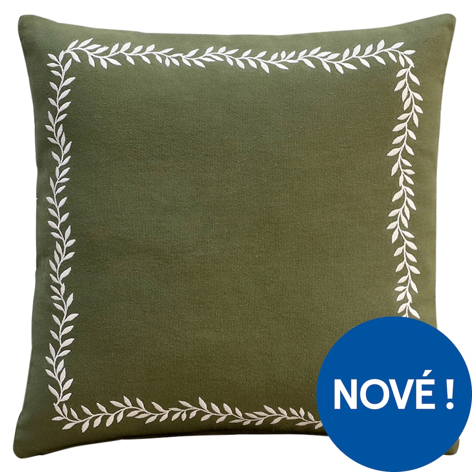 F&F Home Green Floral Border polštář 45 x 45 cm