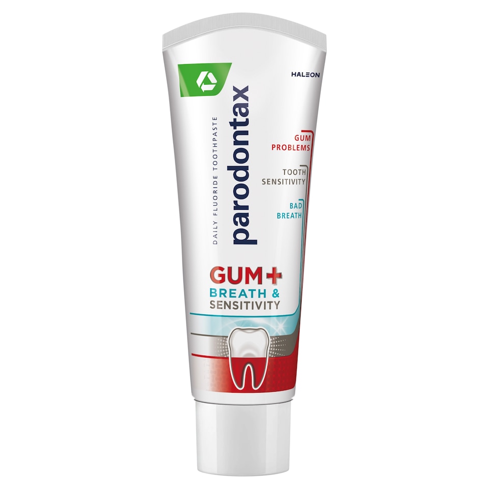 Obrázek 1 pro produkt Parodontax Dásně + dech & citlivé zuby zubní pasta s fluoridem 75ml