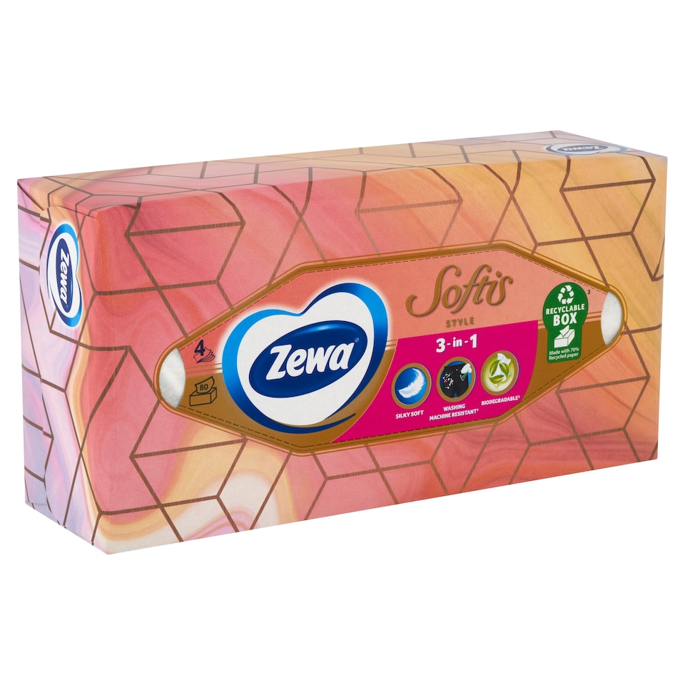 image 1 of Zewa Softis Style Unscented Facials in Box 4 Ply 80 pcs