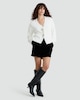 image 2 of F&F Textured Diamanté Bow Cardigan in Cream