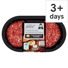 Tesco Finest 2 Irish Angus 5Oz Ribstk Beef Burgers 284G