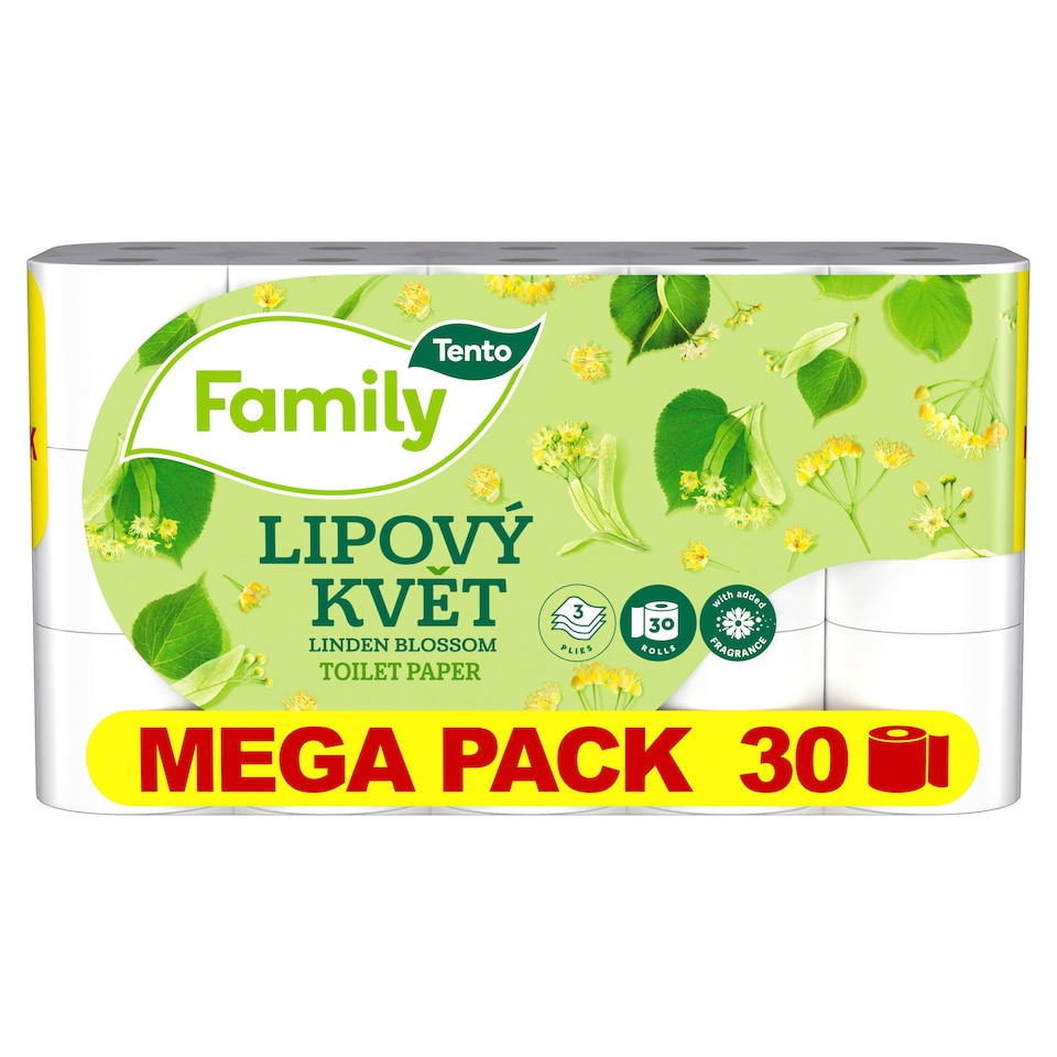 obrázok 1 z Tento Family Lipový Kvet Toaletný papier 3-vrstvový 30 roliek