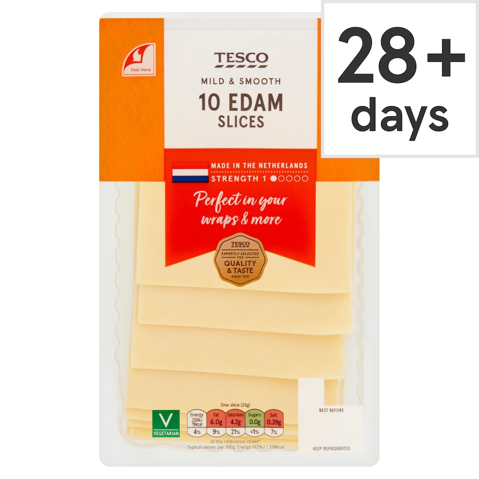 Tesco Edam Cheese 10 Slice 250G