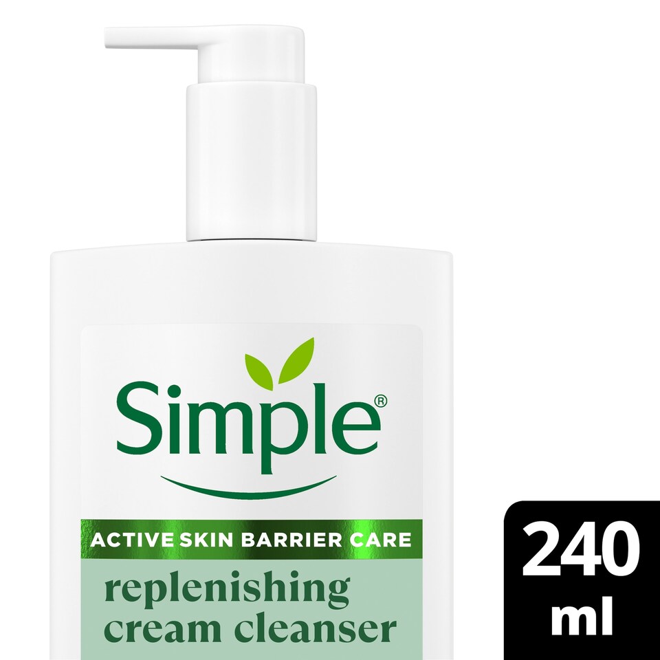 image 1 of Simple Replenishing Cream Face Cleanser for Hydrated Skin 240ml